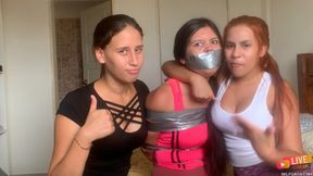 Silly Live Cam Girls Goes Duct Tape Bonanza!