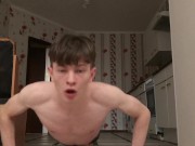 Evening Workout with Beautiful TEEN BOY/ Dominant / Naked Gymnastics / BOSS
