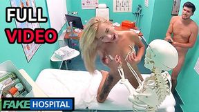Blonde Russian doc swallows cum in fake hospital