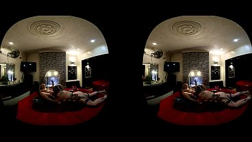 MILF and porn star babes engage in girl-on-girl double penetration with a