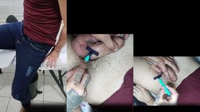 tatuando o pau do menino de cara inocente