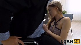 Cute girl comes to obtain a loan and sex is the price for it