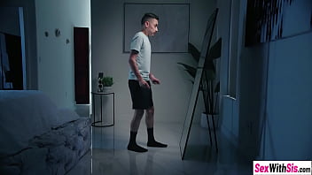 Asian big-titted teen Scarlett Alexis deep-throats her stepbrother's huge cock