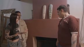 He Must Have a Huge Dick! the Painter Watches Chavita Getting Fucked by Her Sugar Stepdaddy