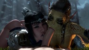 Shadowheart & Lae'zel  - POV Double Blowjob Worshipping