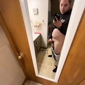 Jacking off in the bathroom