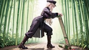 Blonde Valkyrie's Undressing Moment, That Great-slit Black Uniform Is Insane!