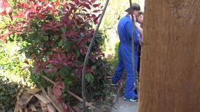 Yougn straight worker fucked outdoor.