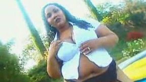 Extra fat busty babe from strip club shows off her curves for me