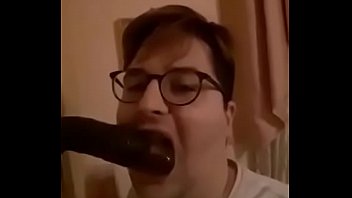 Deepthroat to the fake Big Black Cock