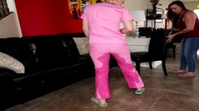 nurse cheyenne jewel wetting her scrubs uniform