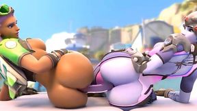 3D animated Overwatch character sharing cocks compilation