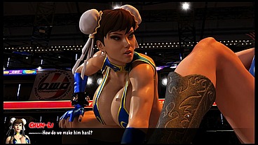 DeadorAroused[Wrestling Hentai game PornPlay] Ep.1 chunli and tina are fighting a gigantic monster cock on the ring