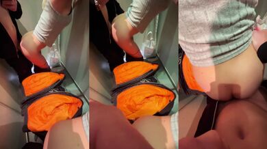 Blonde Couple Gets Nasty In The Public Changing Room Quickie