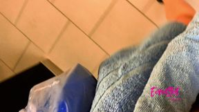 Fun at the gym lactating and pissing