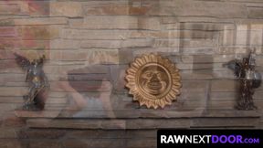 RawNextDoor.com - Gay sixty-nine rimming ends with POV doggystyle bareback for Scott