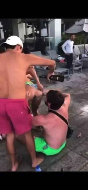 Party girl shows off her body at Magaluf Ibiza Resort