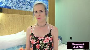 Bondage loving trap posing her ass solo