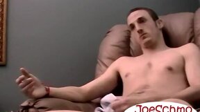 Left handed Chuck Blue spills a massive load of cum