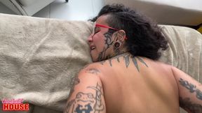 A Man with a Big Dick Shoving It All the Way Into the Hairy Ass of a Very Naughty Brunette