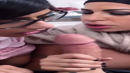 Mia Khalifa & Julianna Vega suck big dick