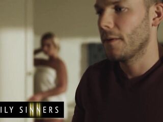 FAMILY SINNERS - Breasty Golden-haired mother I'd like to fuck Drops Her Towel And Deepthroats Her Son-In-Law’s Rod