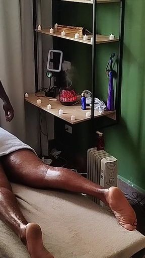 Camera Captures Image of Bear Receiving Massage.