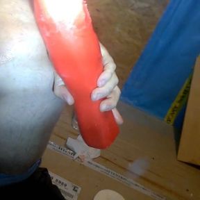 Fucking my gaping asshole with huge dildo 7,8 cm