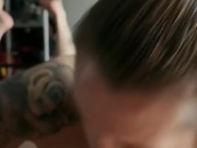 Cruel milf ruins orgasm with blow job.
