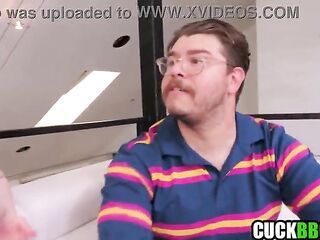 Cuckold gamer watching hawt GF banging and sucking bbc