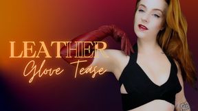 Leather Glove Tease : Dominatrix In Black Lingerie Teases You With Custom Red Supple Leather Elbow Opera Gloves JOI Jerk Off Instruction