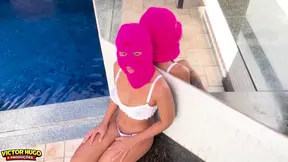 Petite Latina married woman Donna Aranha gets her first taste of the world