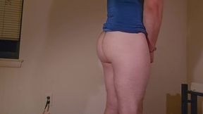 Handcuffed and buttplugged in a tight dress while cumming hard