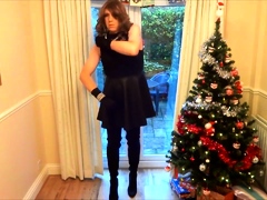 Alison in Thigh Boots - Wanking under the christmas tree