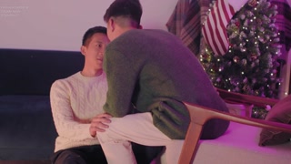 Asian College boys flip fuck at Christmas dinner