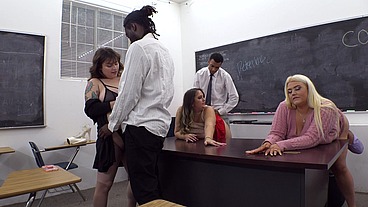 BBW Detention Turns Into a Wild Interracial Orgy JM1205