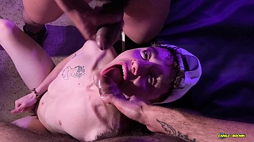 Hot Blowjob Threesome Two Big Cocks and a Sweet Twink's Mouth Full of Cum