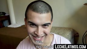 LecheLatinos.com - Latino twink's first encounter with a gay double penetration