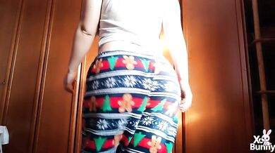 Teen steps out pasty joi farting in clingy pjs