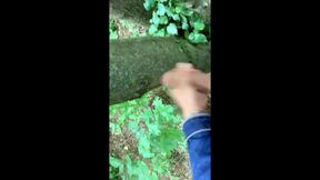 Solo Jerk off in Blue Jeans Jacket Outdoor