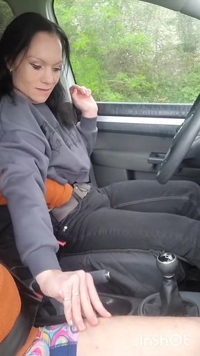 Public Agent: Stranded Biker Pick-up- Helped Him Warm up with Blowjob, Car Sex and Squirting Orga