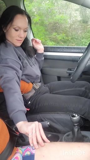 Public Agent: Stranded Biker Pick-up- Helped Him Warm up with Blowjob, Car Sex and Squirting Orga