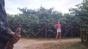 Caught in the Act: Unexpected Public Encounter with a Bold Stranger!