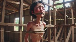 Extremely Skinny Girl in Bondage - Desperate in Brazilian Construction Site