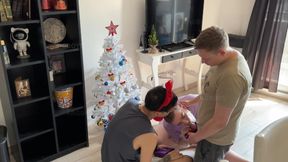 Skinny Twink Destroyes my Ass while my BF Cums on my Face