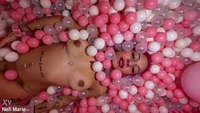 Nali Marie, a petite blonde with dirty feet, gets her tiny tits out and