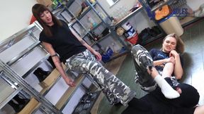 Military Girls Enjoy Humiliating Their Sock Slave