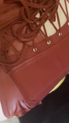 Fed cum from her creampied ass