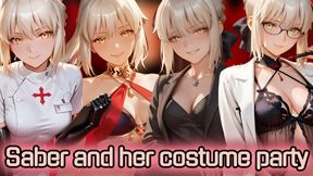 Survive Saber&#039;s sexy outfits changing party (Breathplay JOI)