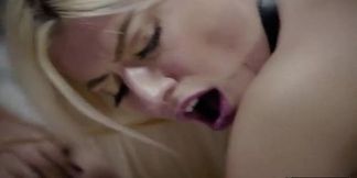 Two hot blondes lick and suck in a steamy threesome